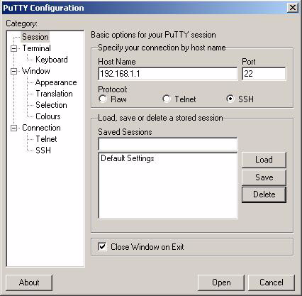 Putty Settings